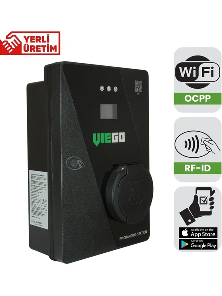 Viego Wallbox Şarj Istasyonu Ocpp, Wi-Fi, Mobil Uygulama, Ekran, Type2 22KW Soketli 32A 380V Tüm Elektrikli ve Hibrid Araçlarla Uyumlu - Resim 2