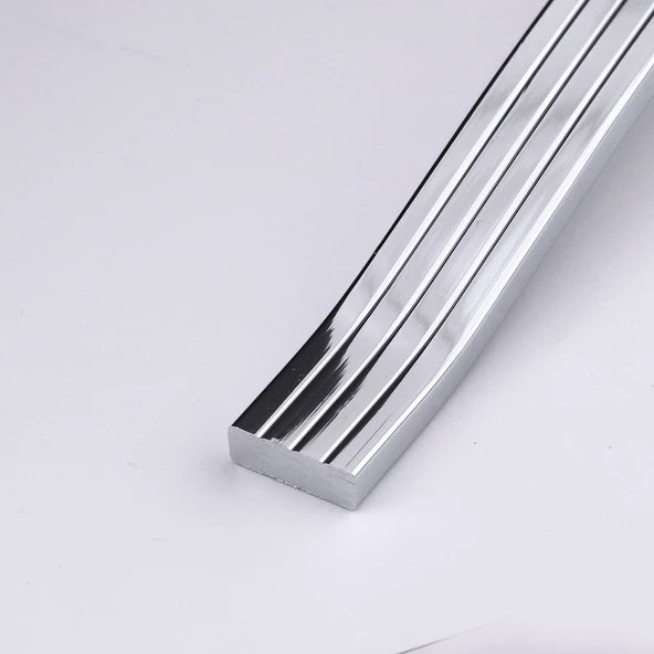 Akasya 192 mm Krom Gümüş Çizgili Metal Mobilya Çekmece Dolap Kapak Kulpu Paslanmaz Kulpları Kulbu - Resim 3