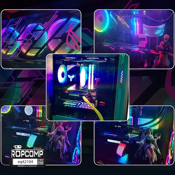 Ropcomp PC Kasa ve LED Aydınlatma için 4 Çıkışlı 4-Pin RGB Splitter - Resim 4