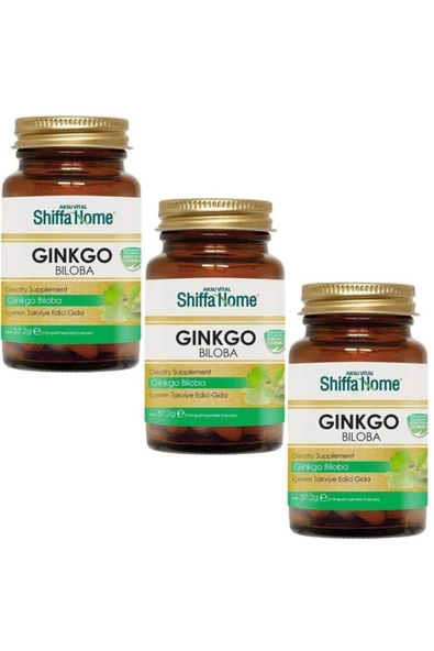 SHİFFA HOME 3 Adet Aksu Vital Ginkgo Biloba Ginko Biloba 60 Kapsül X 3 X 620 Mg