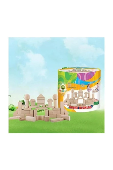 WOODOY 60 Parça Ahşap Bloklar ürün görseli