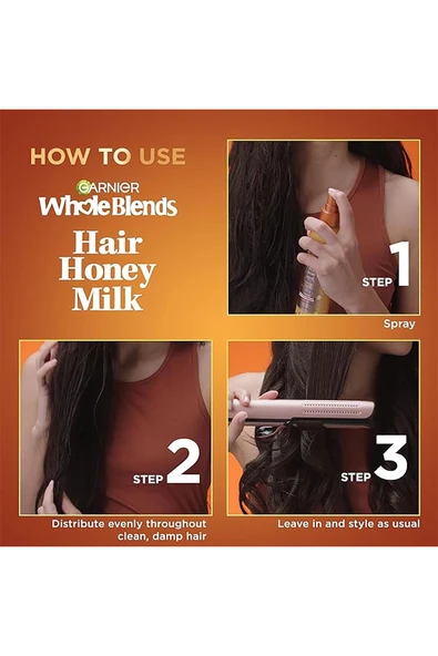 Garnier Whole Blends Hair Honey Milk Isı Koruyucu Saç Spreyi 250ML - 6