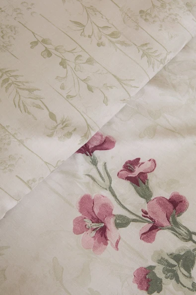 Mia %100 Pamuk Çift Kişilik Nevresim Pike Takımı Gül Kurusu - Resim 4