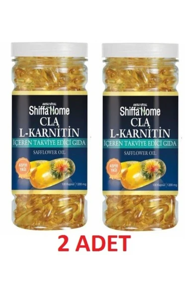 SHİFFA HOME 2 Adet Cla(aspir Yağı)-l-karnitin 1200 Mg 100 Softgel