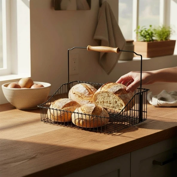 Technow Vip Ahmet VP-168  20*30 cm Mutfak Banyo Ferforje Metal Sepet - Resim 2