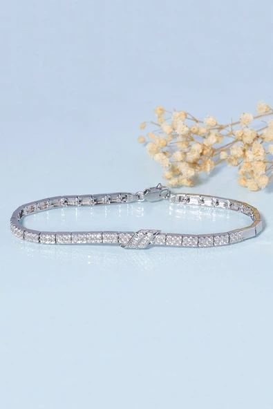 Gümüş Pazarım Su Yolu Kemerli 925 Ayar Gümüş Bileklik - Resim 4