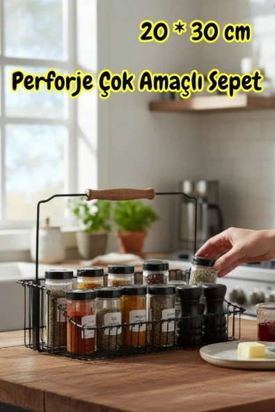 Technow Vip Ahmet VP-168  20*30 cm Mutfak Banyo Ferforje Metal Sepet - Resim 4