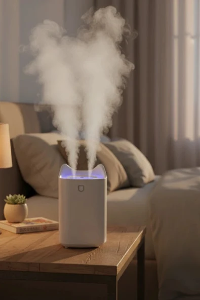 Blackbird K7 Beyaz Çift Spreyli Ultrasonik Sessiz Hava Nemlendirici ve Rgb Işıklı | 3L Kapasite - 2