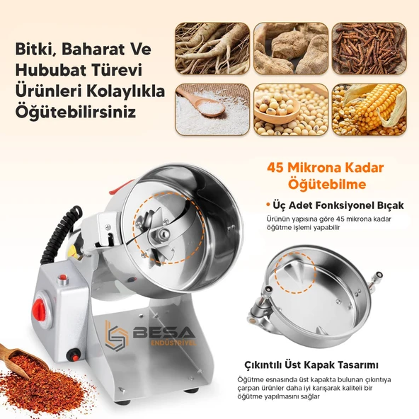 Besa 700 Gr Bitki Hububat ve Baharat Öğütücü - 4