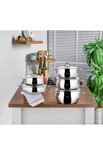 Taç Master Steel 10 Parça Çelik Tencere Seti - 5
