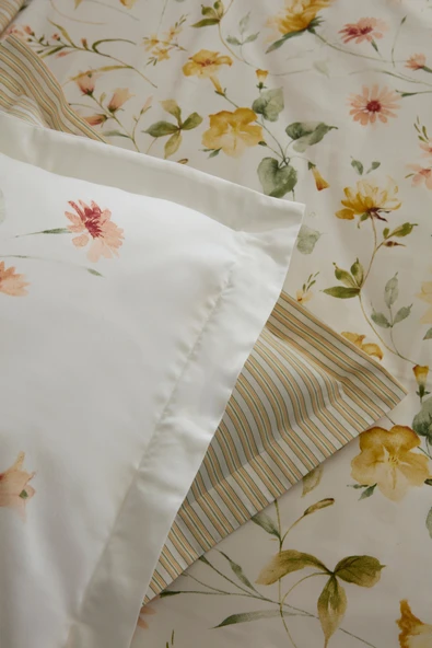 Aliana %100 Pamuk 120 Tel Pamuk Saten Çift Kişilik Nevresim Takımı - Resim 2