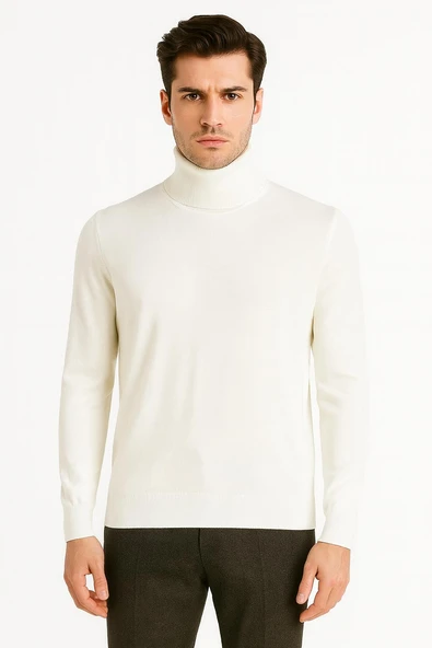 Huffa Erkek Slim Fit Boğazlı Erkek Triko-7430