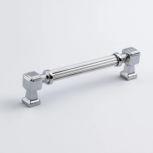 Mobilya Çekmece Mutfak Dolabı Dolap Kulpları Kulb 22.4 cm 128 mm Çizgili Krom Renk Metal Kulp - Resim 6