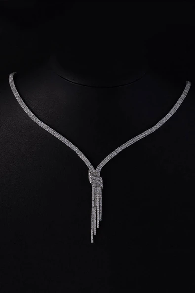 Gümüş Pazarım Su Yolu Kemerli 925 Ayar Gümüş Kolye - Resim 4