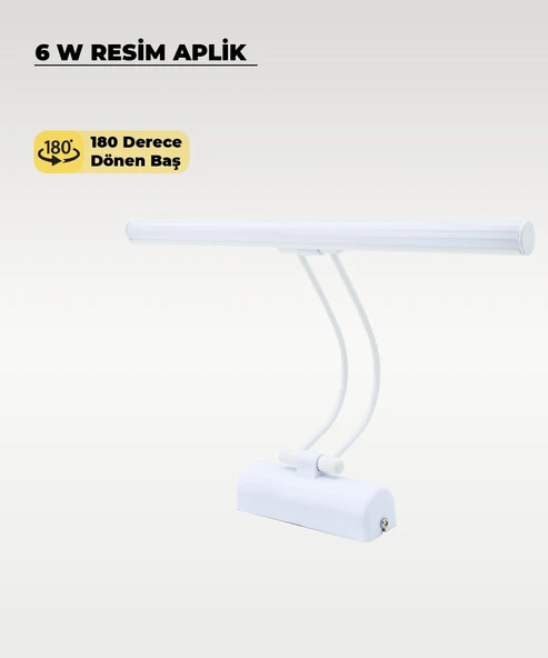 6W Beyaz Flüt Aplik 3200K (Sarı Işık) ürün görseli
