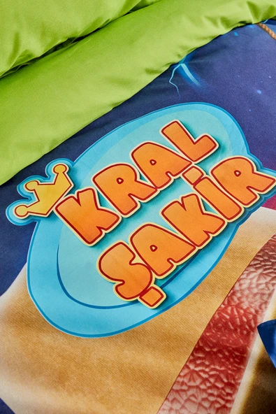 X Kral Şakir Devler Uyandı Tek Kişilik Nevresim Takımı - Resim 5