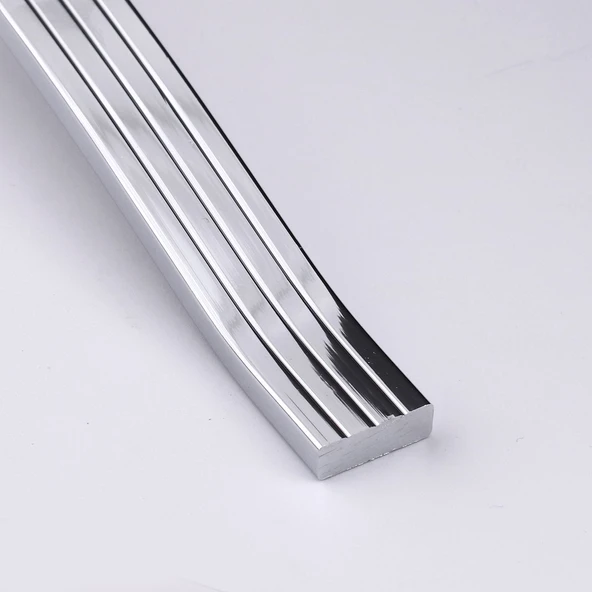Akasya 192 mm Krom Gümüş Çizgili Metal Mobilya Çekmece Dolap Kapak Kulpu Paslanmaz Kulpları Kulbu - Resim 5