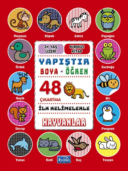 İlk Kelimelerle Hayvanlar - Yapıştır-Boya-Öğren ürün görseli