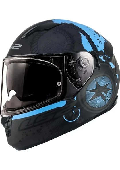 LS2 STREAM  EVO VİATOR MAT SİYAH MAVI KASK - 3