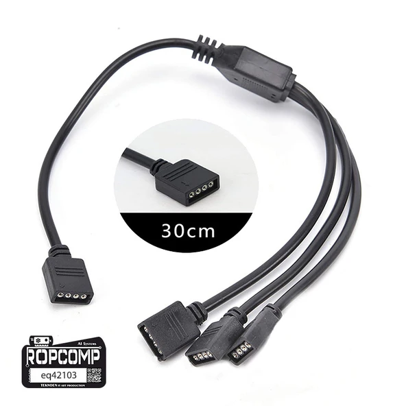 Ropcomp PC Kasa ve LED Aydınlatma için 3 Çıkışlı 4-Pin RGB Splitter - Resim 2