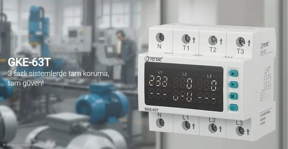 Tense Trifaze Gerilim ve Akım Koruma Rölesi (63A) ürün görseli