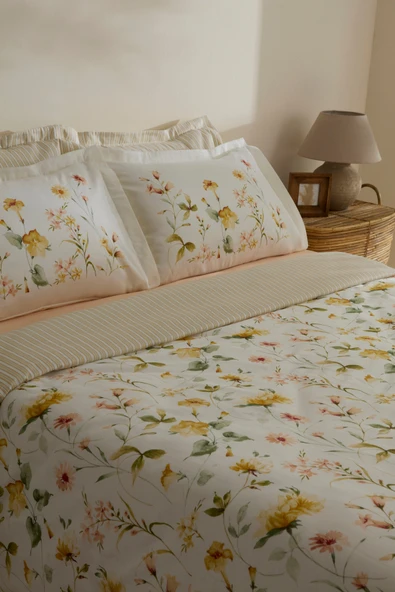 Aliana %100 Pamuk 120 Tel Pamuk Saten Çift Kişilik Nevresim Takımı - Resim 7