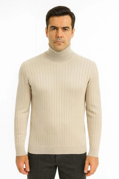 Huffa Desenli Erkek Slim Fit Boğazlı Erkek Triko-7431 - 5