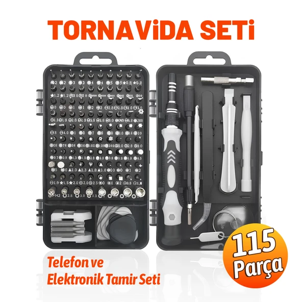 Profesyonel 115 Parça Tornavida Seti Telefon Tablet Elektronik Ürün Tamir Bakım Tornavida Seti - Resim 2