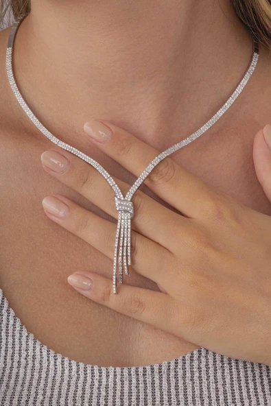 Gümüş Pazarım Su Yolu Kemerli 925 Ayar Gümüş Kolye ürün görseli 1