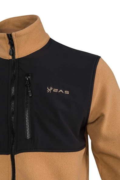 2AS Cliff Erkek Parçalı İnce Polar Sweatshirt Camel - 2