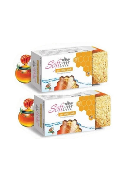SOFTEM Doğal Arı Sütlü Ballı Lifli Sabun 2 Adet