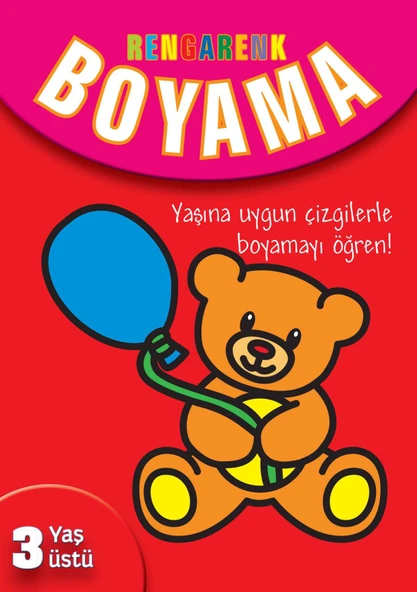 Rengarenk Boyama - 3 Yaş Üstü - Kırmızı Kitap ürün görseli