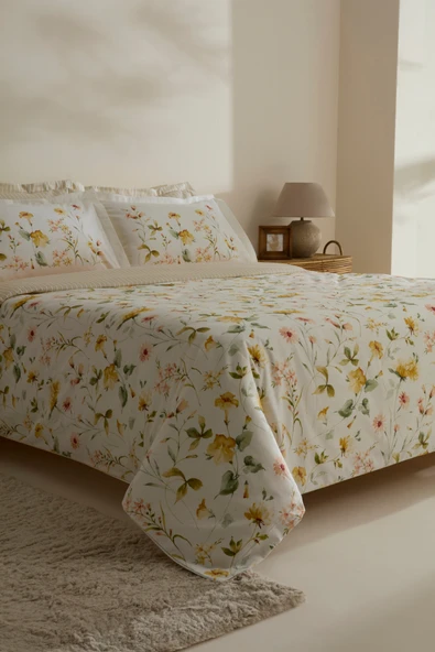 Aliana %100 Pamuk 120 Tel Pamuk Saten Çift Kişilik Nevresim Takımı - Resim 8