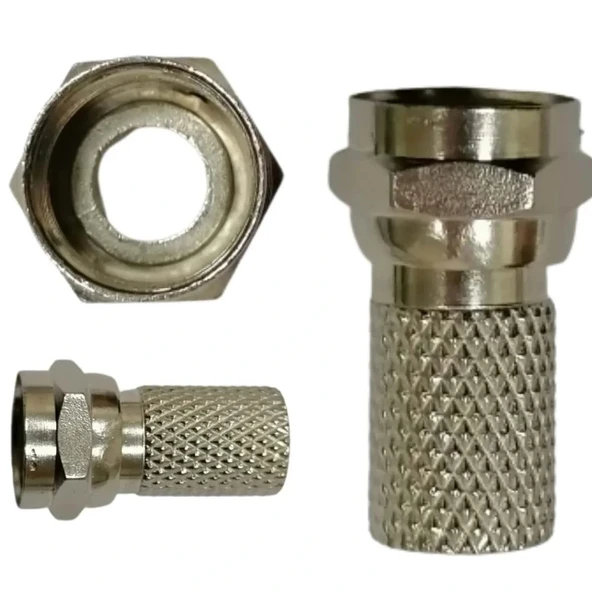 Geniş F Konnektör 100 Adet Gümüş