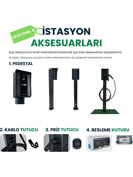 Viego Wallbox Şarj Istasyonu Ocpp, Wi-Fi, Mobil Uygulama, Ekran, Type2 22KW Soketli 32A 380V Tüm Elektrikli ve Hibrid Araçlarla Uyumlu - Resim 5