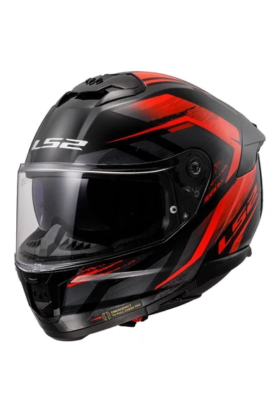 LS2 STREAM 2 FURY MAT SIYAH-GRI-KIRMIZI KASK