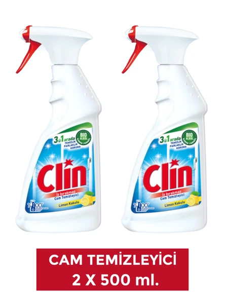 Clin 2 Adet Limon Cam Yüzey Temizleyici 500 ml