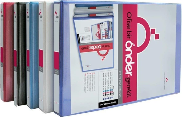 Önder Sunum Klasörü 4 Halkalı 50 MM A3 Yatay Beyaz 2023-5 ürün görseli