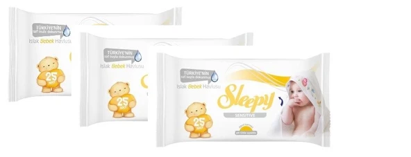 Sleepy Sensitive Islak Mendil 25'lix3 ürün görseli