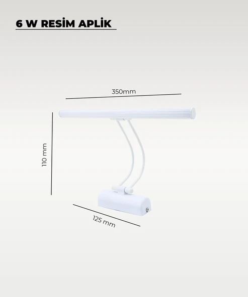 6W Beyaz Flüt Aplik 6500K (Beyaz Işık) - Resim 2