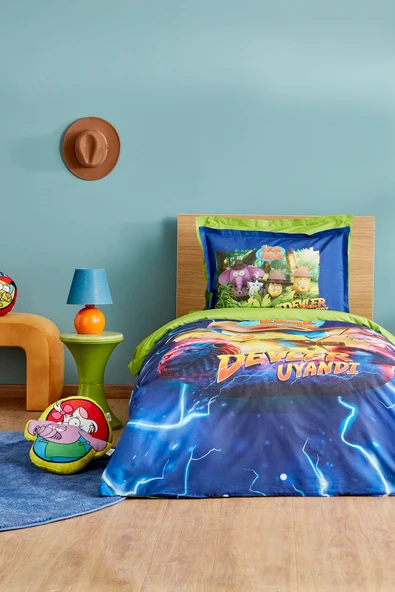 X Kral Şakir Devler Uyandı Tek Kişilik Nevresim Takımı - Resim 8