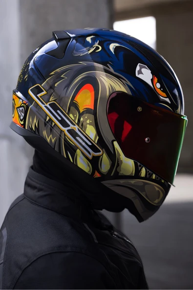 LS2 RAPID 2 SPOX MAVI-GRI KASK - Resim 2