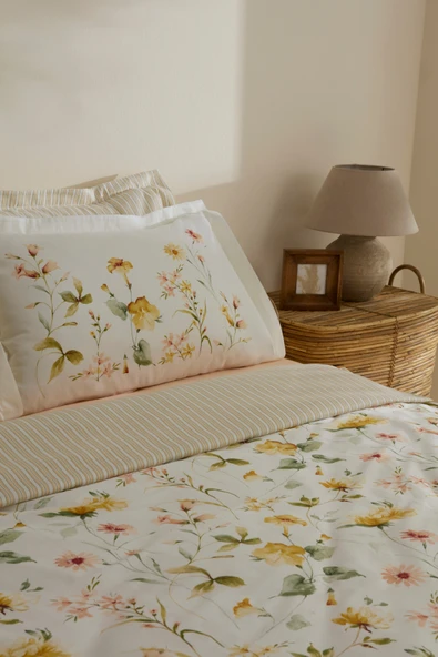 Aliana %100 Pamuk 120 Tel Pamuk Saten Çift Kişilik Nevresim Takımı - Resim 3