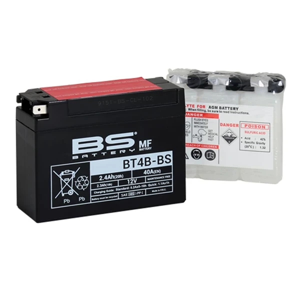 BS Battery BT4B-BS Motosiklet Aküsü Sulu MF 300625 ürün görseli 1