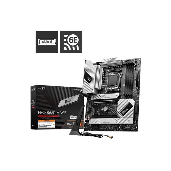 MSI PRO B650-A WIFI AM5 DDR5 7600MHZ(OC) WI-FI 6E ATX Anakart