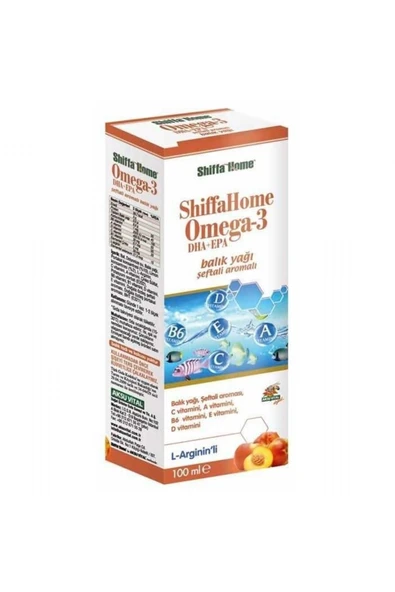 SHİFFA HOME Şeftali Aromalı Omega-3 Epa+dha Balık Yağı Şurubu 100 ml