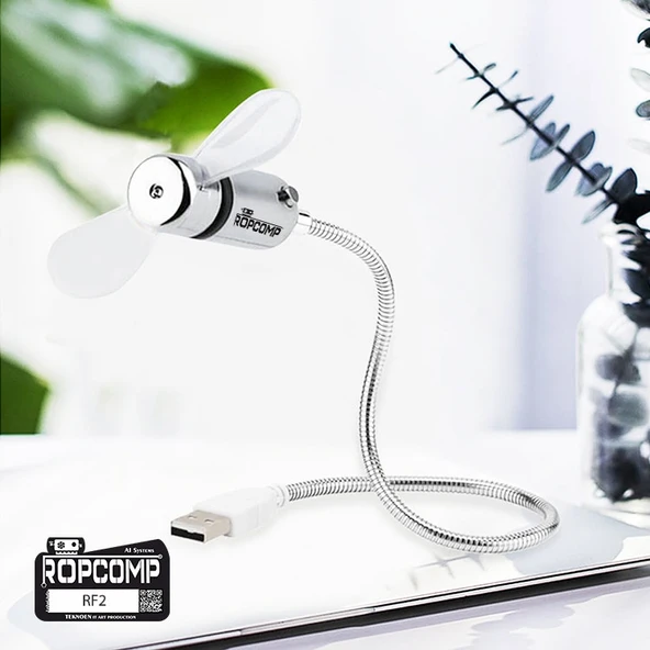 Ropcomp Mini USB LED Fan + Type-C Dönüştürücü - Resim 3