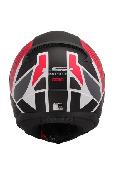 LS2 RAPID 2 GRID MAT BEYAZ-KIRMIZI KASK - 4