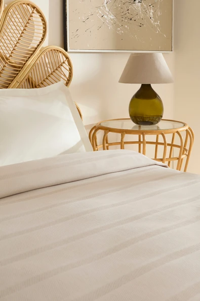 Rosy Çift Kişilik Tek Pike Bej - Resim 3