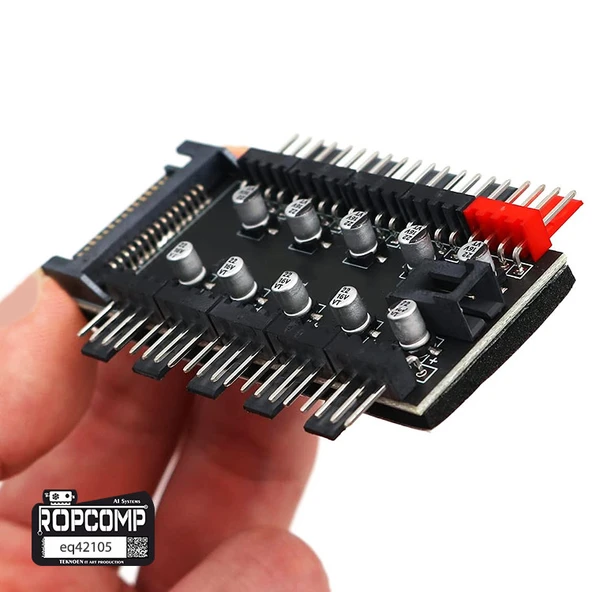 Ropcomp 10 Port Fan Power Hub SATA Güçlü PWM Switch Çoklayıcı - Resim 3